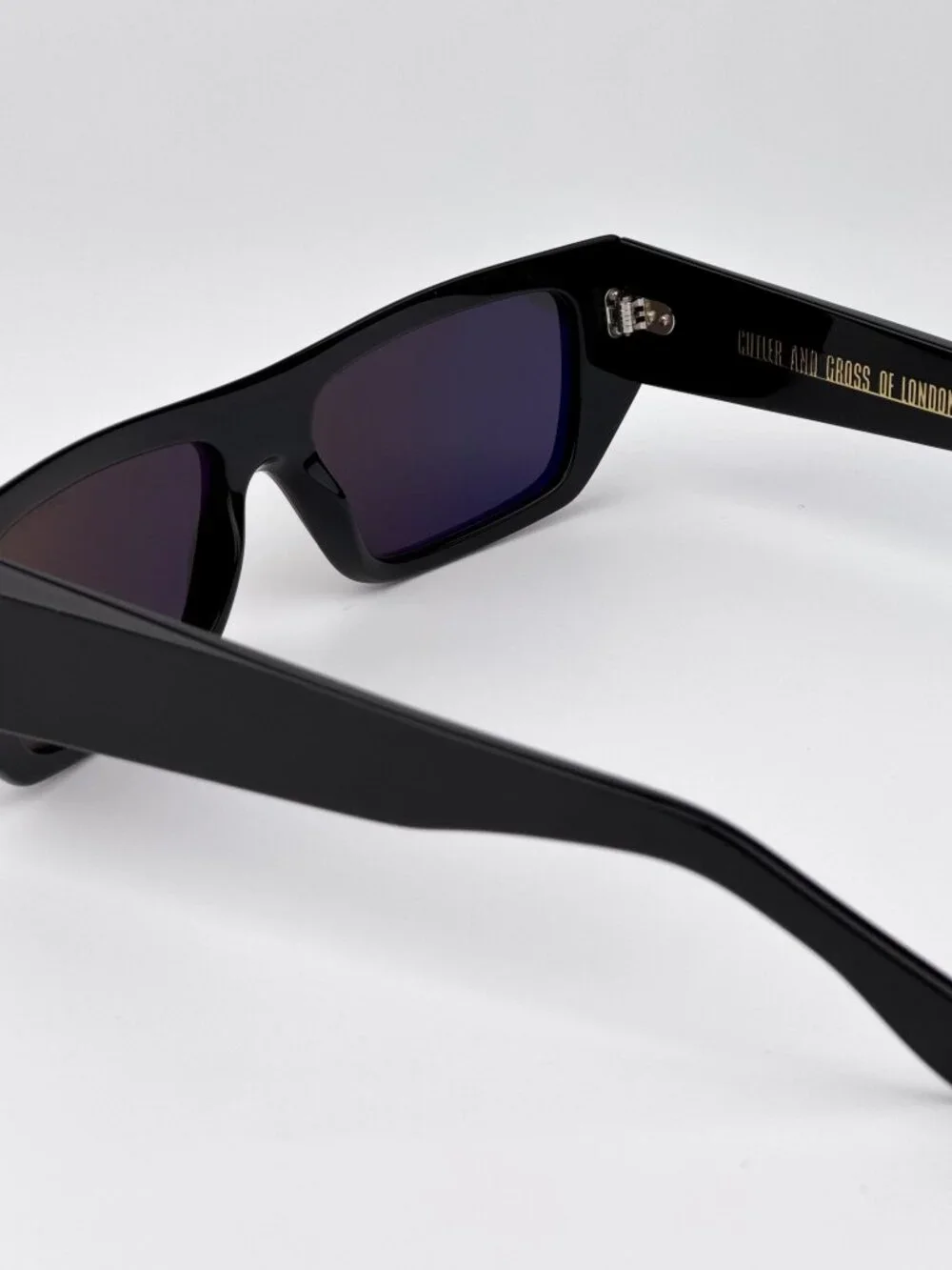 Cutler and Gross CGSN1367 003 Sunglasses – Red on Black Rectangle Acetate Frame